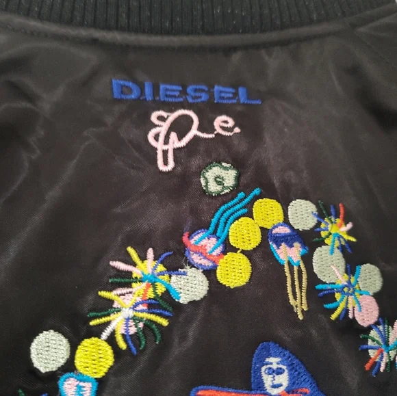 Diesel Black Jacket with Colorful Embroidery - Picture 9 of 14